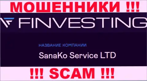 На официальном web-сервисе Finvestings Com сообщается, что юридическое лицо организации - SanaKo Service Ltd