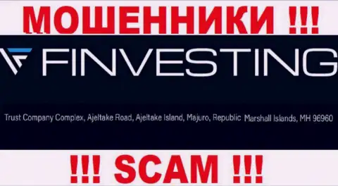 Мошенники Finvestings пустили корни в офшоре: Trust Company Complex, Ajeltake Road, Ajeltake Island, Majuro, Marshall Islands, MH96960, поэтому они свободно имеют возможность воровать