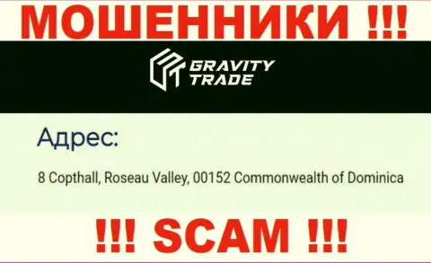 IBC 00018 8 Copthall, Roseau Valley, 00152 Commonwealth of Dominica - это оффшорный юридический адрес ГравитиТрейд, показанный на сайте данных мошенников