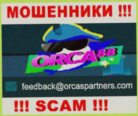 Махинаторы Orca88 предоставили именно этот е-майл у себя на веб-сервисе