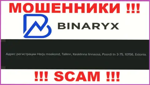 Не ведитесь на то, что Binaryx располагаются по тому юридическому адресу, что предоставили у себя на сайте
