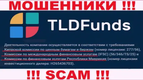 Деятельность организации TLDFunds контролируется регулятором: мошенником - IFSC