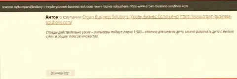Отзывы из первых рук реально существующих валютных игроков о ФОРЕКС брокерской компании Crown-Business-Solutions Com на информационном портале Revocon Ru