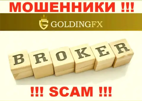 Брокер - это конкретно то, чем промышляют интернет-мошенники Goldingfx InvestLIMITED