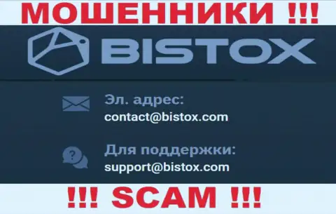 На адрес электронной почты Bistox писать письма довольно-таки рискованно - это коварные internet-мошенники !!!